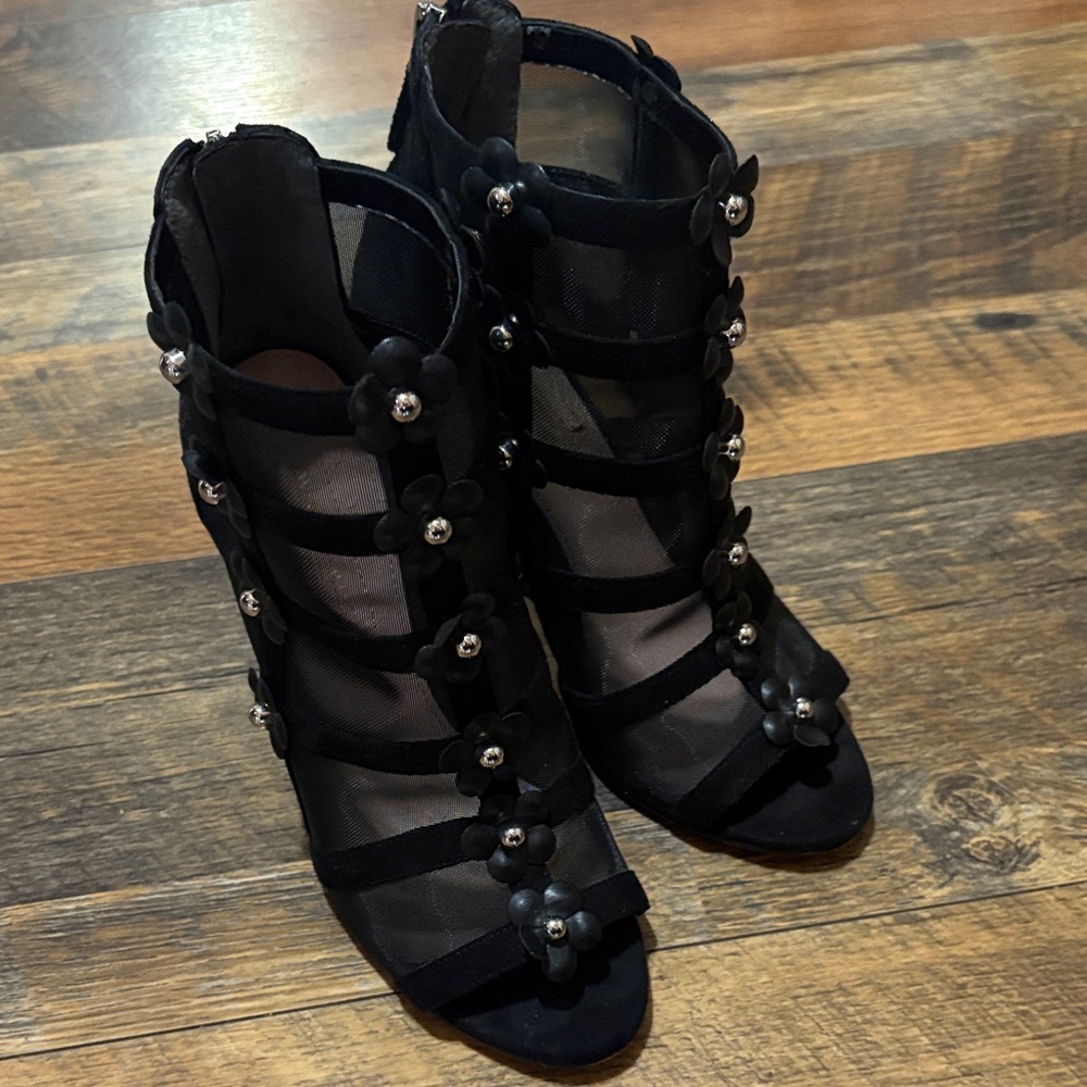Avec Les Filles Jewel Mesh Flower Appliqué‎ Booties